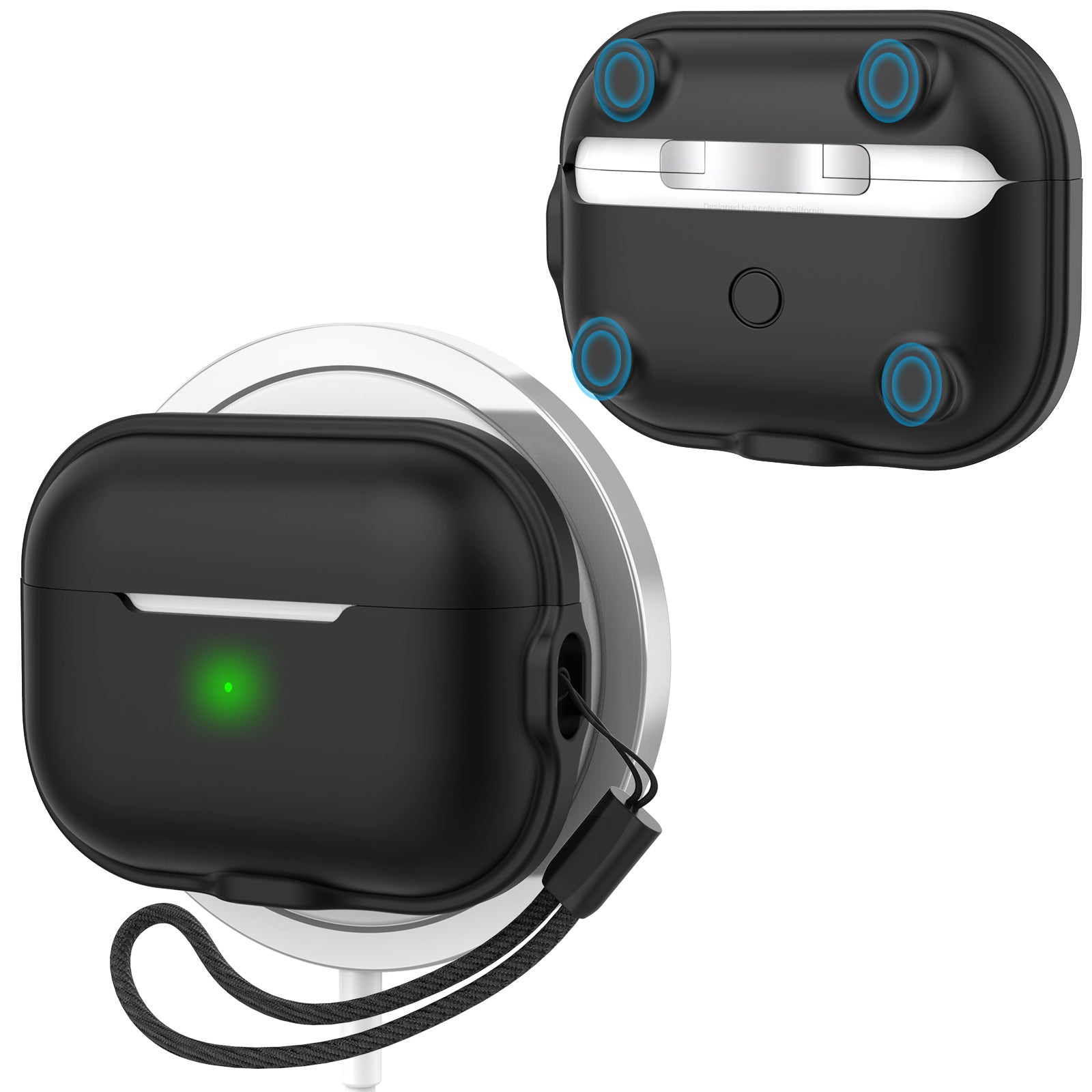 AHASTYLE WE15 Silicone Cover for AirPods Pro 2 Case Magnetic Wireless Charging Headset Protective Case with Strap AHASTYLE WE15 Silicone Cover for AirPods Pro 2 Case Magnetic Wireless Charging Headset Protective Case with Strap